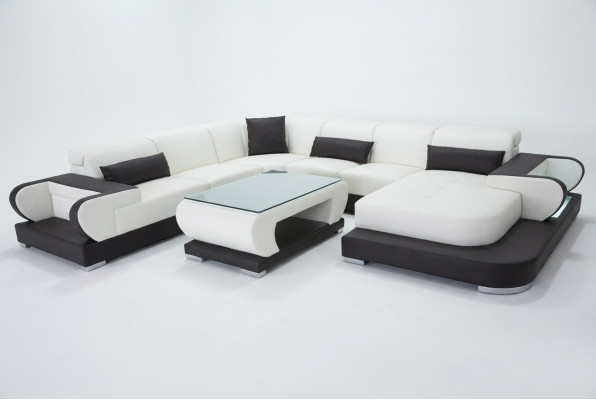 Couch corner sofa leather living landscape suite design modern sofa U-shape G8002+Table