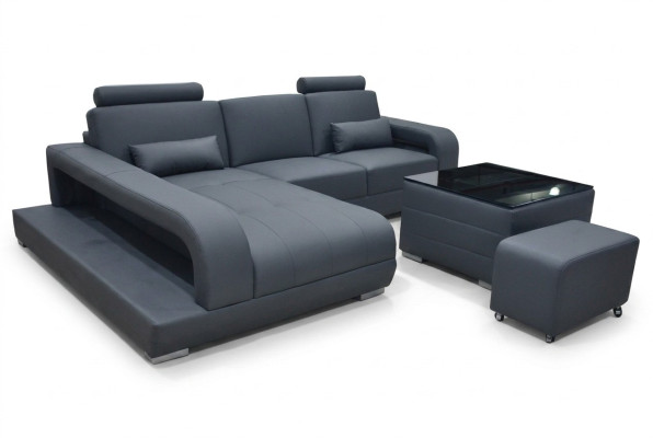 XXL Couch Corner Sofa Leather Living Landscape Set Design Modern Sofa L-Shape F3017C