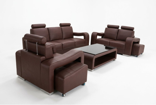 Living Leather Landscape Sofa Couch Set Corner Sofas Seating Sets New Upholstery
