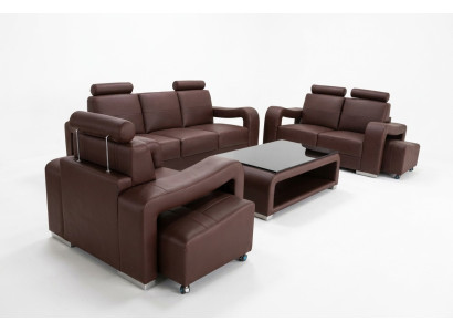 Living Leather Landscape Sofa Couch Set Corner Sofas Seating Sets New Upholstery