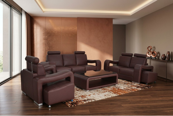 3+2+1 Suite Leather Sofa Couch Upholstery Couches Sofas Luxury New Living Landscape