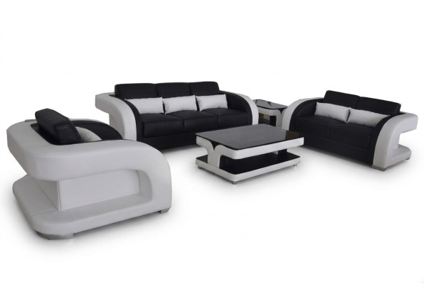 XXL Leather Couch Living Landscape Suite Design Modern Sofa Suites 3+2+1 New