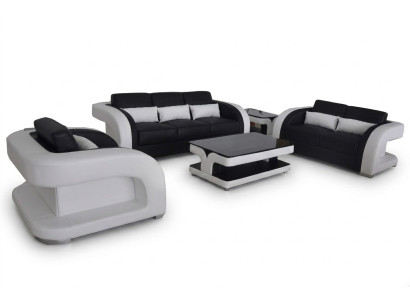 XXL Leather Couch Living Landscape Suite Design Modern Sofa Suites 3+2+1 New