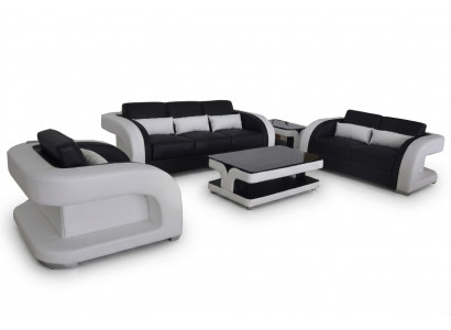 XXL Leather Couch Living Landscape Suite Design Modern Sofa Suites 3+2+1 New