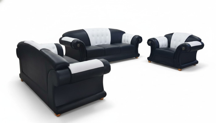 3+2+1 Set Leather Sofa Couch Upholstery Couches Sofas Living Landscape Luxury New