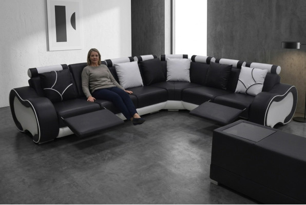 Modern XXL Leather Corner Couch Living Area Leather Sofa L-Shape C4030