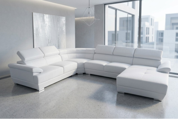 Living couch leather sofa landscape seating upholstery set corner sofas suites new