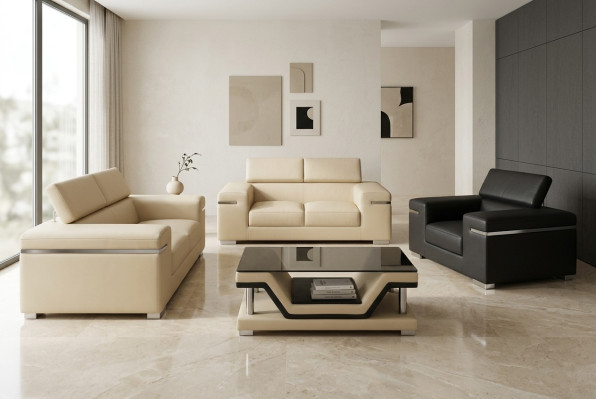 Living room couch leather sofa landscape seat upholstery set corner 2+1+1 new sofas set