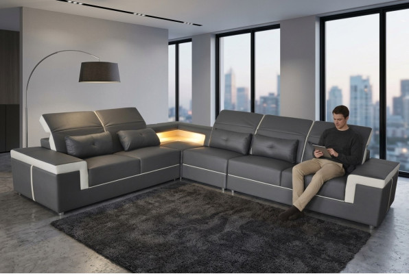 Leather corner sofa set living landscape luxury suite corner sofas upholstered couch
