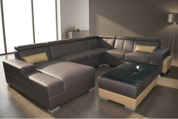 Living leather sectional sofa couch upholstery set corner sofas seating sets new