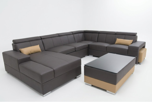 Living leather sectional sofa couch upholstery set corner sofas seating sets new