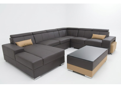 Living leather sectional sofa couch upholstery set corner sofas seating sets new