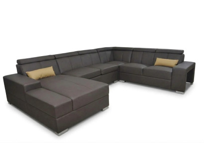 Corner Leather Modern XXL Couch Living Landscape Leather Sofa U-Shape C4010 Table New