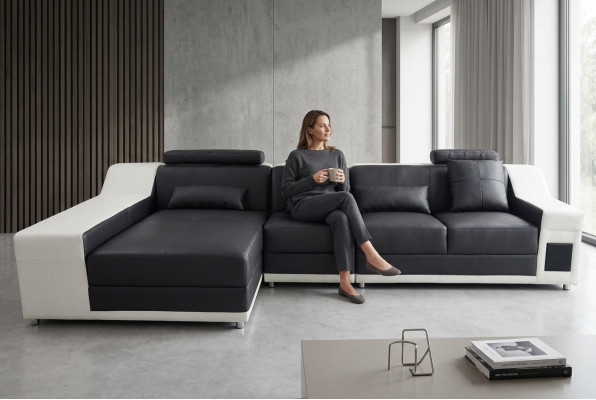 Corner Leather Modern XXL Couch Living Area Leather Sofa Sofa L-Shape B2017B
