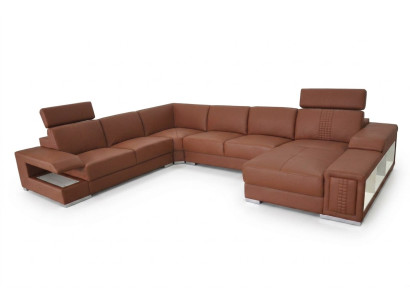 Living ambience with a U-shaped designer corner sofa