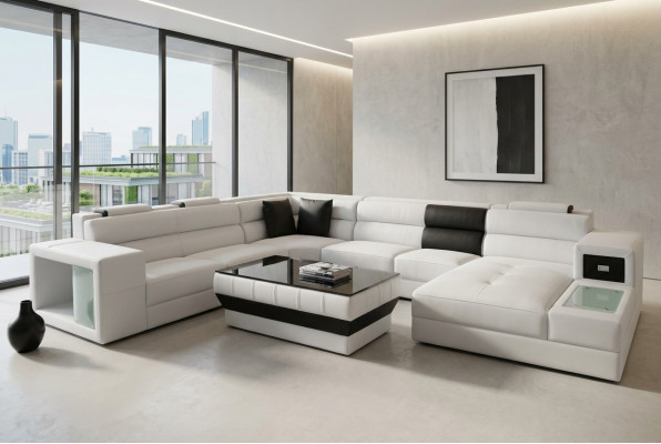 Design upholstery leather corner leather seat sofa cushion corner living landscape
