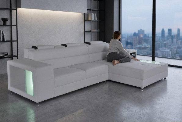 Design seat leather upholstery corner leather corner landscape room new living