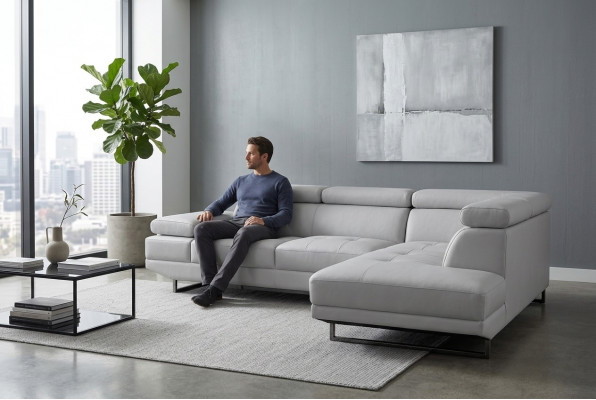 Corner Leather Modern XXL Couch Living Landscape Leather Sofa Sofa L-Shape B2003