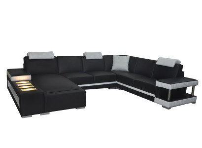 Designer leather upholstered corner sofa upholstered corner landscape room big leather.