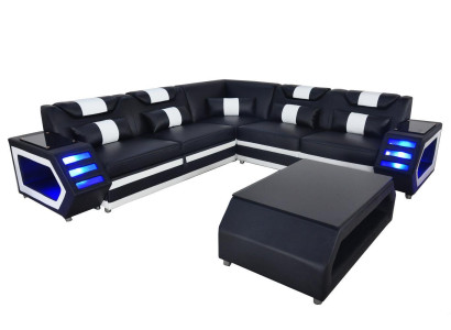 Designer upholstered couch corner leather corner sofa upholstered landscape room