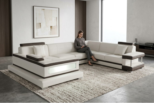 Design leather upholstery seat corner leather sofa cushion corner landscape room new living