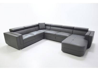 Design leather upholstery corner seat leather sofa cushion corner living landscape