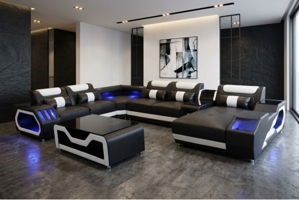 Design leather upholstered seat corner leather corner landscape room new living sofa upholstery