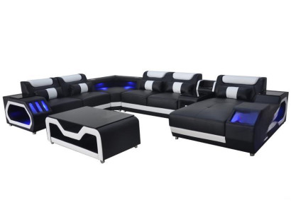 Design leather upholstered seat corner leather corner landscape room new living sofa upholstery