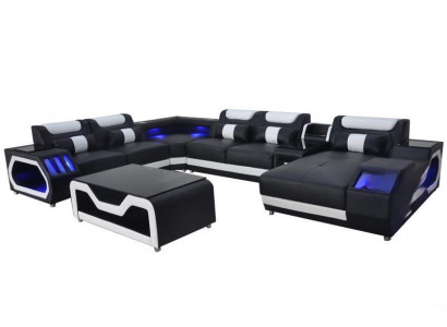 Design leather upholstered seat corner leather corner landscape room new living sofa upholstery