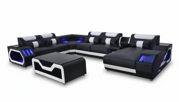 Design leather upholstery seat corner landscape room new living sofa upholstery