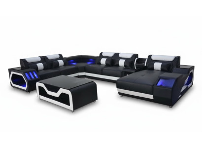 Design leather upholstery seat corner landscape room new living sofa upholstery