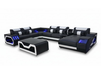 Design leather upholstery seat corner landscape room new living sofa upholstery