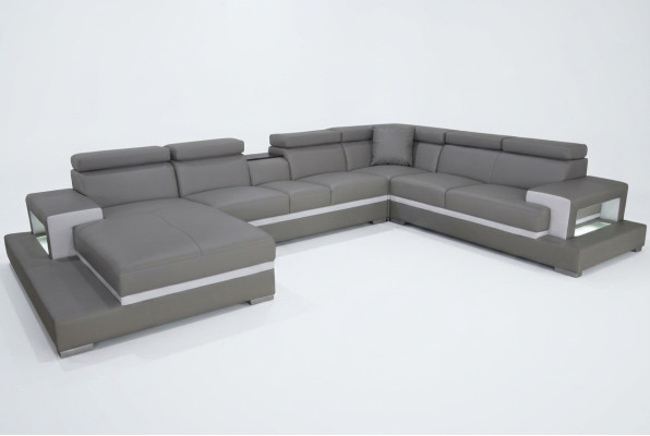 Design leather upholstery seat room living room sofa corner sofas couch designer suite XXL