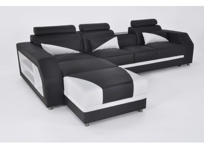 Design leather upholstery seat room corner living sofa couch set designer
