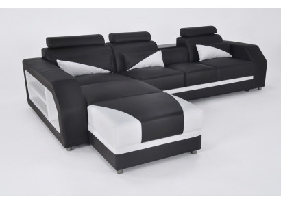 Design leather upholstery seat room corner living sofa couch set designer