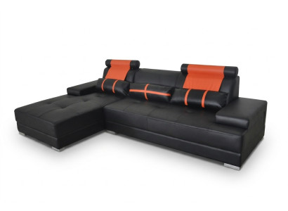 Design leather upholstery XXL seat room living sofa couch designer corner