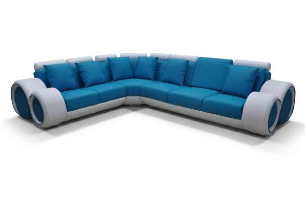 Design leather upholstery XXL seat room corner living sofa couch designer