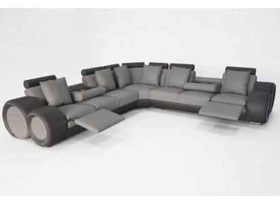 Corner Leather Modern XXL Couch Living Landscape Leather Sofa Sofa L-shape A1163 III