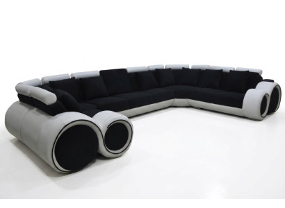 Corner Leather Modern XXL Couch Living Landscape Leather Sofa U-shape A1163 +
