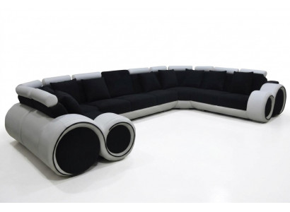 Corner Leather Modern XXL Couch Living Landscape Leather Sofa U-shape A1163 +