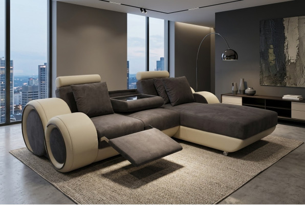 Design couch corner sofa leather corner suite corner landscape upholstery L shape
