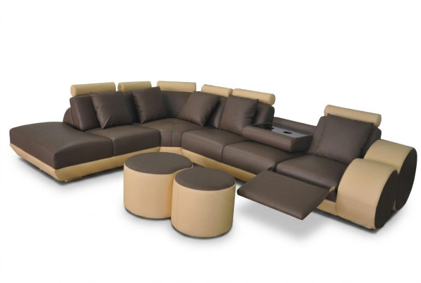 XXL Couch Large Corner Sofa Leather Corner Suite Corner Landscape Upholstery L Shape