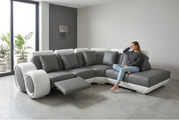 Couch corner sofa leather corner suite corner landscape upholstery design living