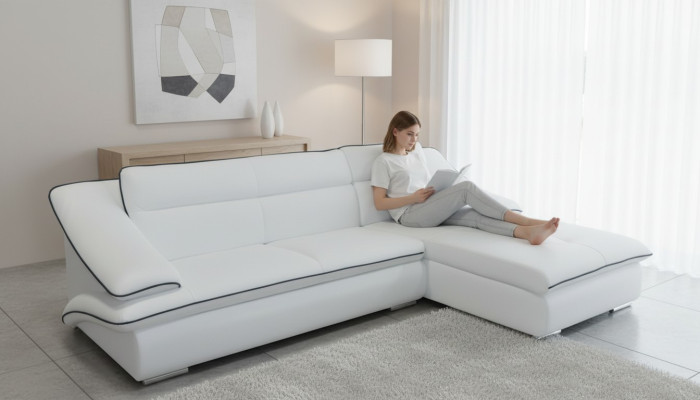 Corner sofa leather couch corner suite corner landscape upholstery design living L shape