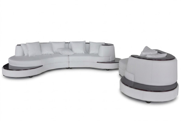 Luxury Living Corner Leather Suite Landscape Upholstery Corner XXL Big Sofa