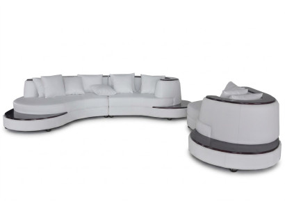 Luxury Living Corner Leather Suite Landscape Upholstery Corner XXL Big Sofa