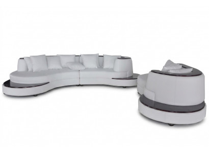 Luxury Living Corner Leather Suite Landscape Upholstery Corner XXL Big Sofa
