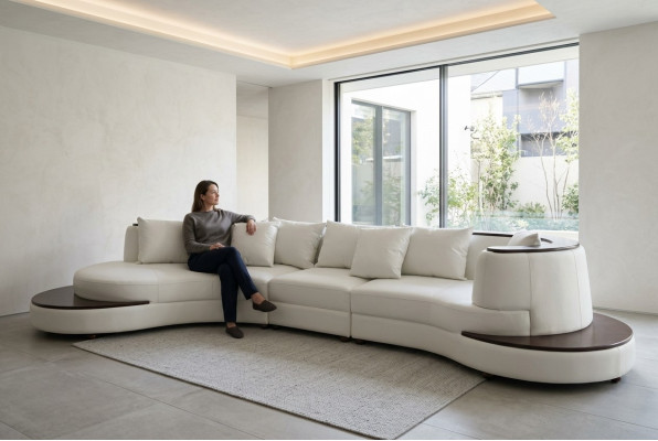 Luxury Living Corner Leather Set Upholstery XXL Big Sofa Couch U Shape Corner