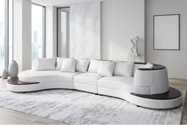 Luxury Living Corner Leather Set Upholstery XXL Big Sofa Couch U Shape Corner