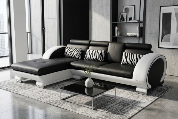 Corner sofa leather couch corner set living corner landscape L shape upholstery new design